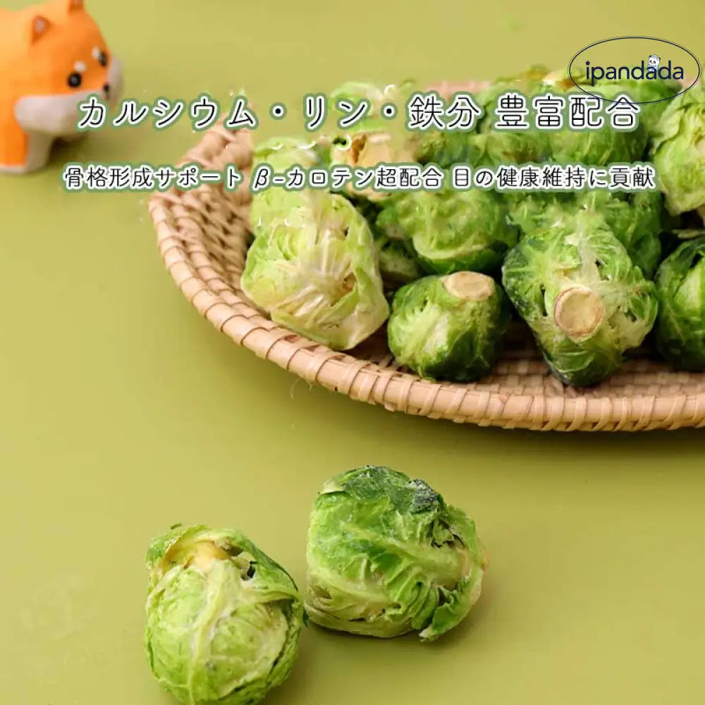 フリーズドライ 芽キャベツ 野菜 スプラウト ペットスナック トイプードル ビション 犬用 栄養補助 ドッグフード トッピング 中小型犬 子犬 無添加 ヘルシー 低カロリー ビタミン豊富 消化良好 おやつ ご褒美 天然素材 歯磨き おつまみ プレーン 栄養バランス スナック ペット用 ドッグトレート ID2032