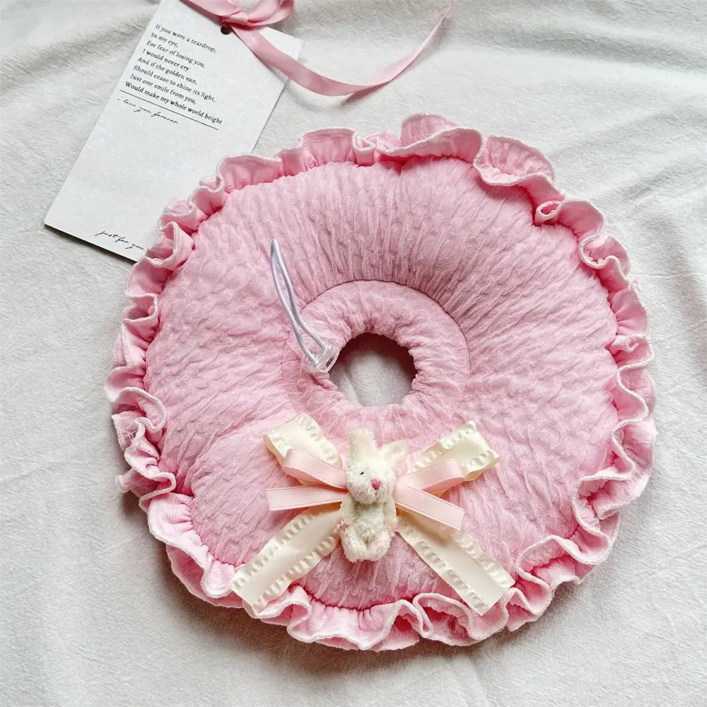 ID465 首輪 カラー エリザベス 術後 傷舐め 防止 かわいい おしゃれ 去勢手術 首 保護 エリザベスカラー 術後ケア ペット用ネッカー ピンク / S ペット用品