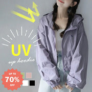 ID1565 UV パーカー UPF50+ UVパーカー レディース 薄手 UVカット ショート丈 ジャケット ラッシュガード 紫外線対策 ブルゾン ダブルジップファスナー カラフル クロップド丈 かわいい  おしゃれ 春夏 夏