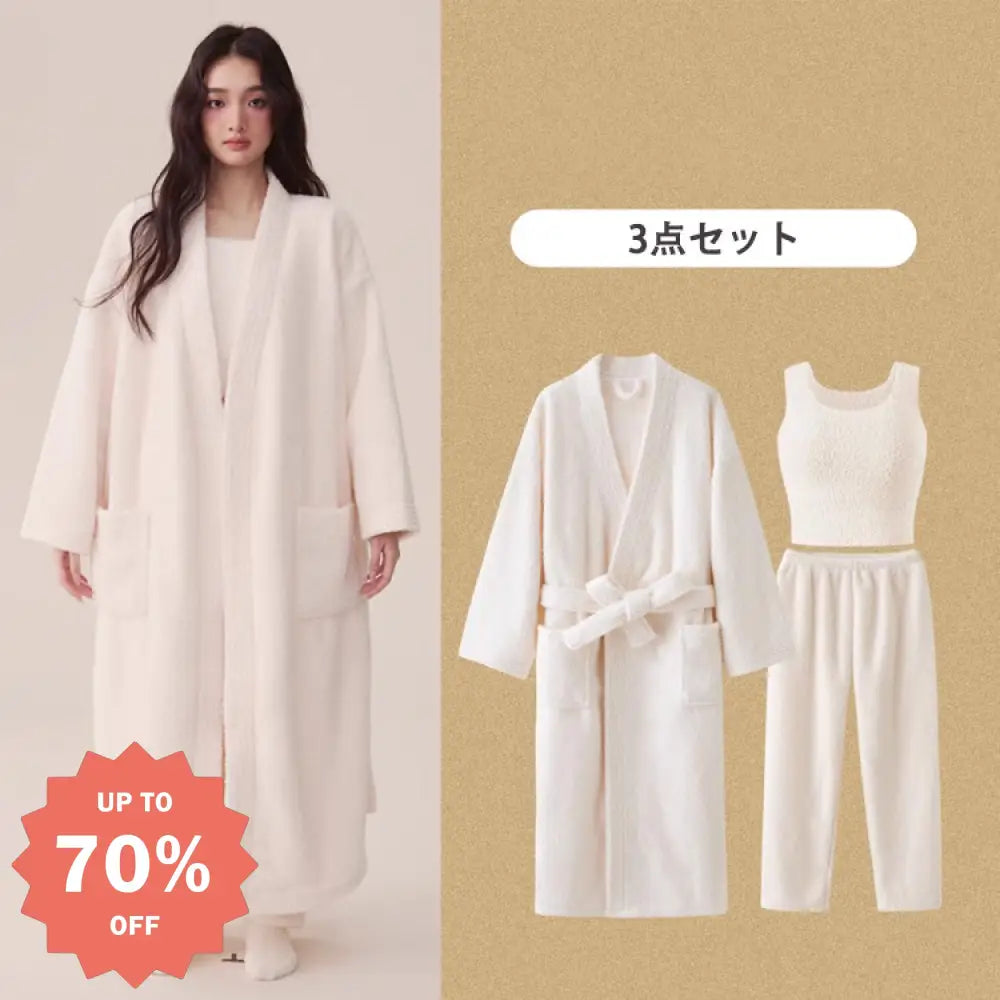 【3色展開】ルームウェア パジャマ 3点セット 部屋着 キャミソール ガウン パンツ 上下セット レディース 部屋着 お洒落 女子 可愛い かわいい キュート セクシー レディース＞セットアップ