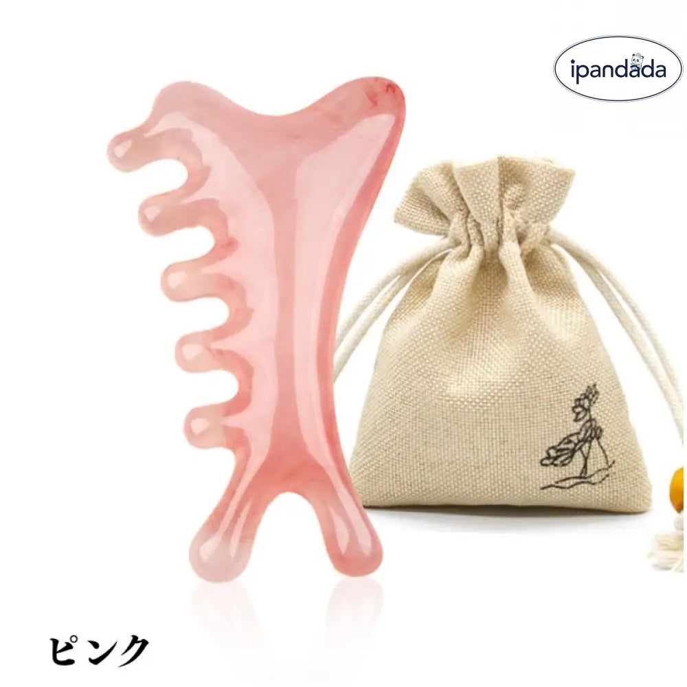 4in1美顔 かっさ プレート 小顔ケア 収納袋付き 美容グッズ 美顔器 フェイスケア 頭皮ケア 顔マッサージ 全身マッサージ 小顔効果 健康グッズ ツボ押し フェイスライン リフトアップ 肩こり改善 頭皮マッサージ ID2149 ピンク