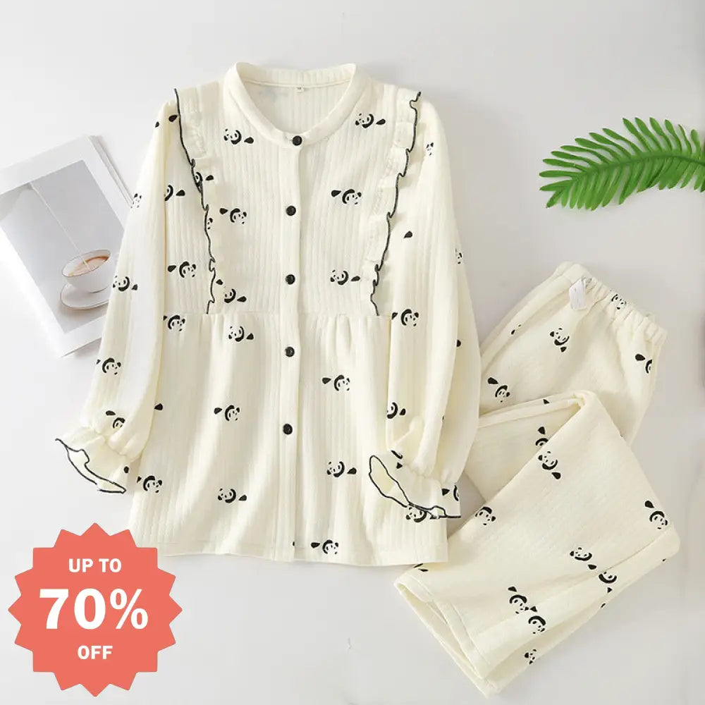 エアコットン 産後 授乳服 秋冬 ピュアコットン 妊婦パジャマ 秋冬シーズン 大きいサイズ 妊娠期間用 パジャマセット ID2328
