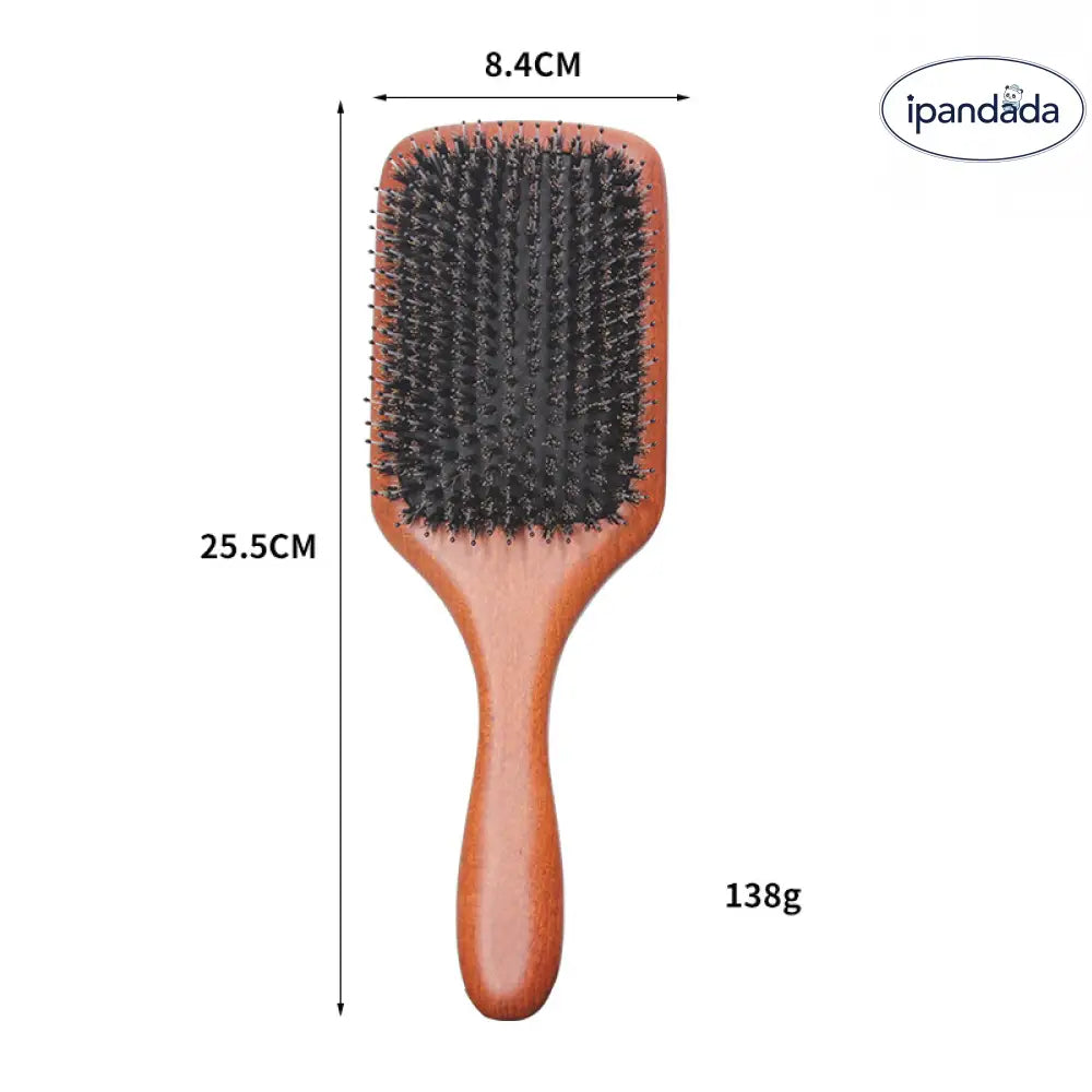ヘアブラシ 豚毛 パドルブラシ 獣毛 ヘッドスパ クシ ブラシ 髪の毛 サラサラ くし 頭 櫛 髪 天然 プレゼント ギフト 女性 メンズ 艶髪 木製 ID1798