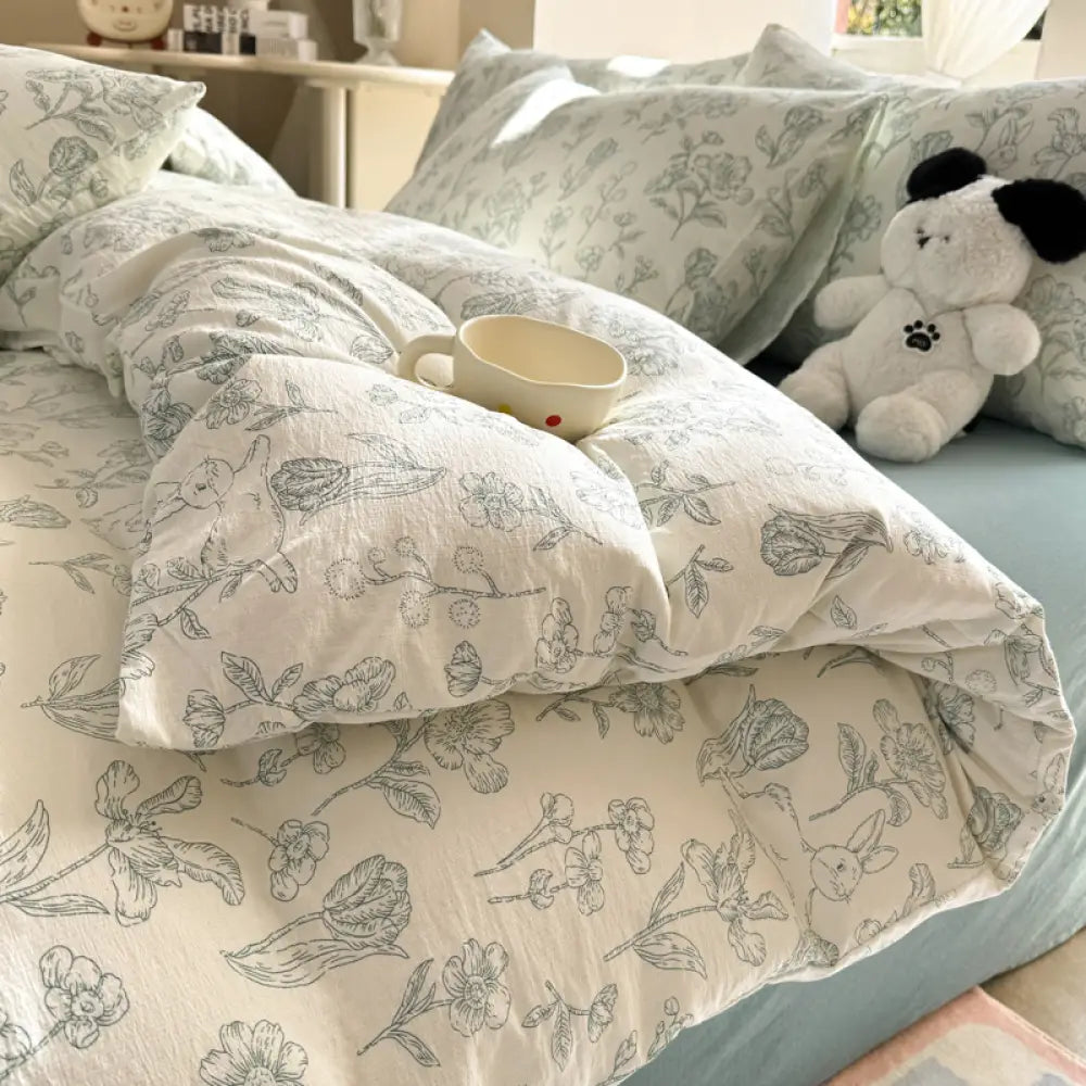 インスタ風ユニークダブルレイヤーガーゼ布団カバー 150x200x230 シングルサイズ 1.5メートル ベッド用 布団カバー 単品・100% コットン 宿舎用 ID2138 タイプ⑤ / 掛け布団カバー 150*200 寝具>寝具セット