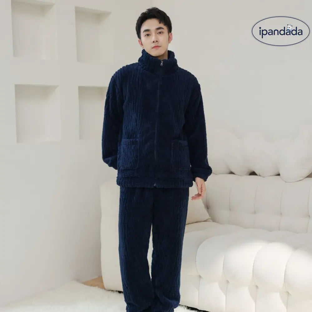 カップル用 パジャマ 冬用 サンゴフリース 男女兼用 カジュアル 大きいサイズ ルームウェア ボア 厚手 フランネル ルームセット ID2342