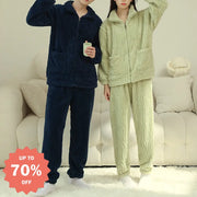 カップル用 パジャマ 冬用 サンゴフリース 男女兼用 カジュアル 大きいサイズ ルームウェア ボア 厚手 フランネル ルームセット ID2342 カップル＞セットアップ