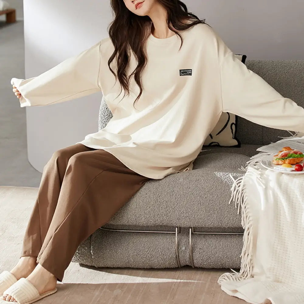 パジャマ レディース 純綿 ルームウエア 可愛い 綿100% 2点セット 高級感 ロングパンツ 長袖 上下セット春秋 部屋着 寝巻きかわいい タイプ3 / M レディース＞セットアップ