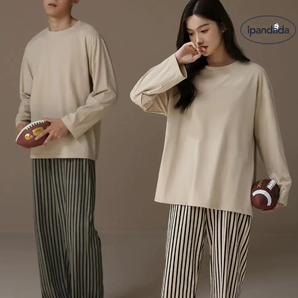 ペア パジャマ 長袖 男女2着 セット 秋 冬 ボーダー シンプル ファッション カップル ペア ルームウェア 結婚祝い プレゼント 上下 セット 部屋着 カップル＞セットアップ