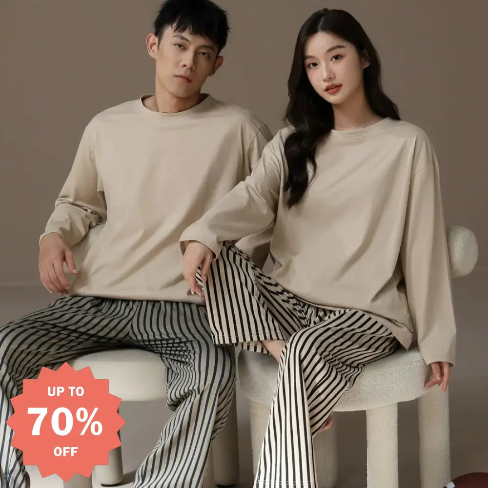 ペア パジャマ 長袖 男女2着 セット 秋 冬 ボーダー シンプル ファッション カップル ペア ルームウェア 結婚祝い プレゼント 上下 セット 部屋着 カップル＞セットアップ