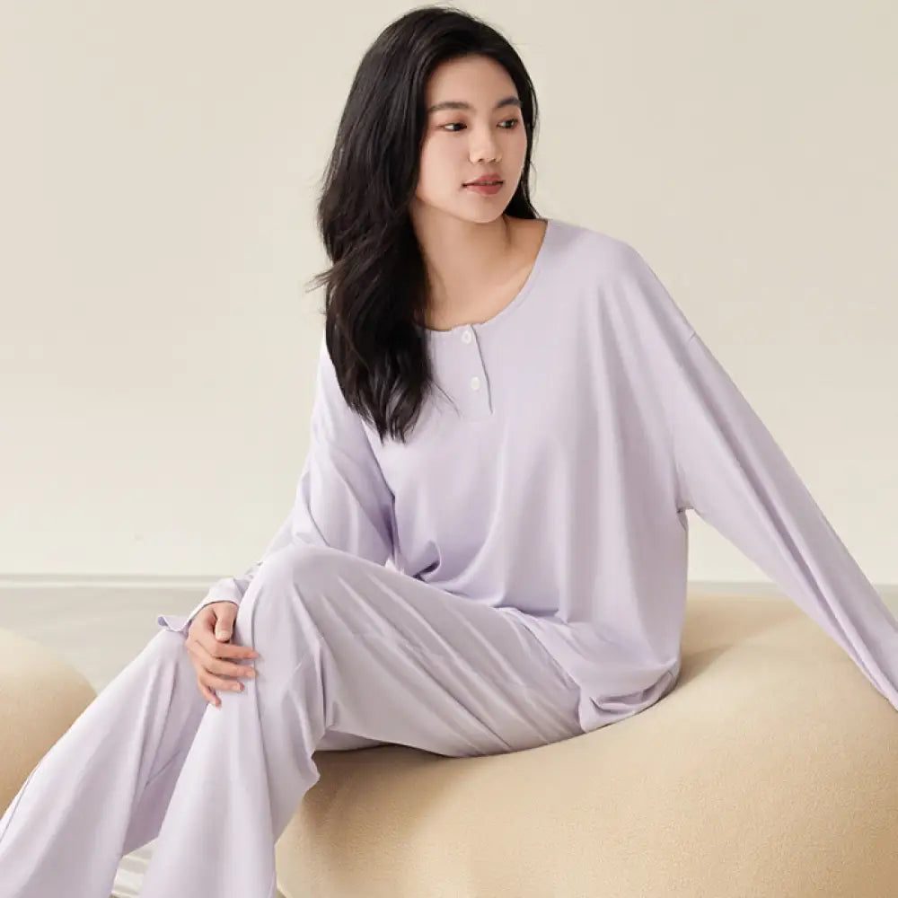 ルームウェア レディース パジャマ モダール 長袖 上下セット ブラ付き セットアップ 春 夏 秋 冬 部屋着 新生活 柔らかい 肌にやさしい 快適 ゆったり ゆるめ ストレスフリー 口コミ 休養 リラックス ペアルック カップル 紳士用
