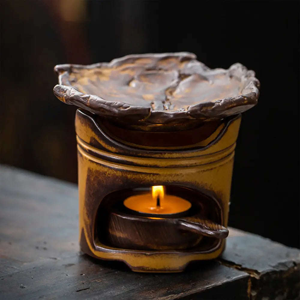 ID907 香炉 インテリア 茶香炉 かわいい アンティーク 陶器 モダン アロマポット 皿 鴻月 焼物 焼き物 おしゃれ アロマディフューザー オイル 茶葉 オイルバーナー 新築祝い プレゼント ギフト 退職祝い 母の日 父の日 女性