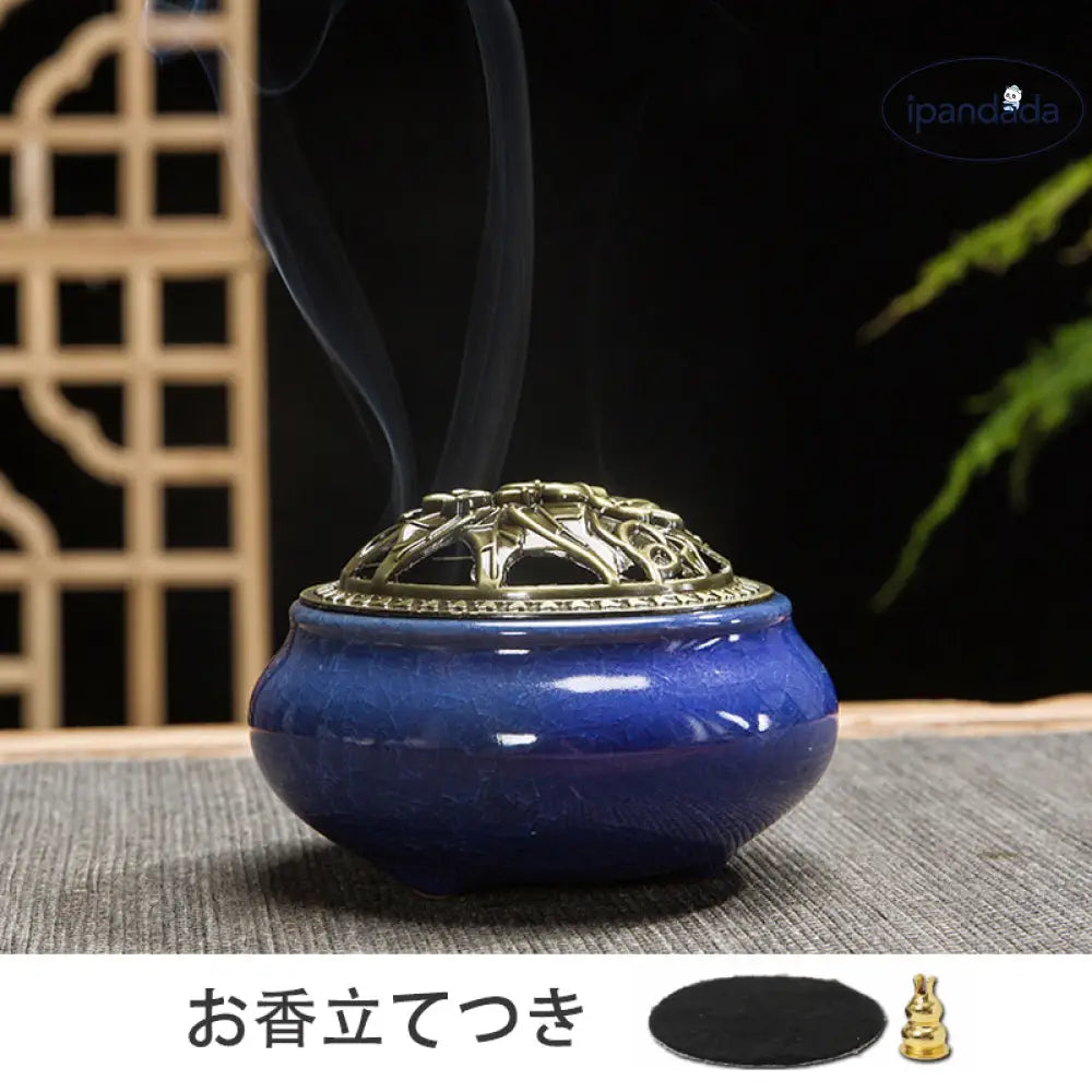 ID908 香炉 陶器 お香立てコーン お香コーン お香立て おこうたて アロマポット 陶磁器 香炉陶器 お香たて お香立て付 お香立て かわいい お香 スタンド 線香立て アロマ お香 アジアン 和風 癒し リラックス 香り 皿