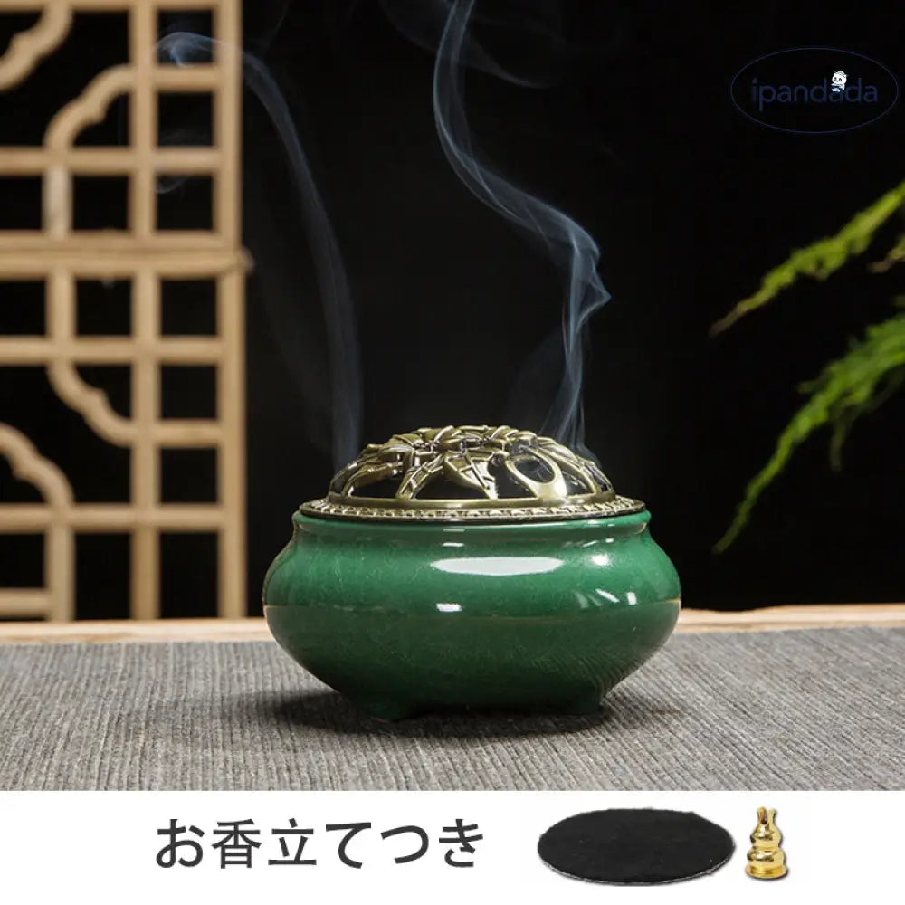 ID908 香炉 陶器 お香立てコーン お香コーン お香立て おこうたて アロマポット 陶磁器 香炉陶器 お香たて お香立て付 お香立て かわいい お香 スタンド 線香立て アロマ お香 アジアン 和風 癒し リラックス 香り 皿