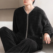 ジップパジャマ メンズ 秋冬 加厚 フリース コーラルフリース ルームウェア 大きいサイズ 保温 冬用 ID2994