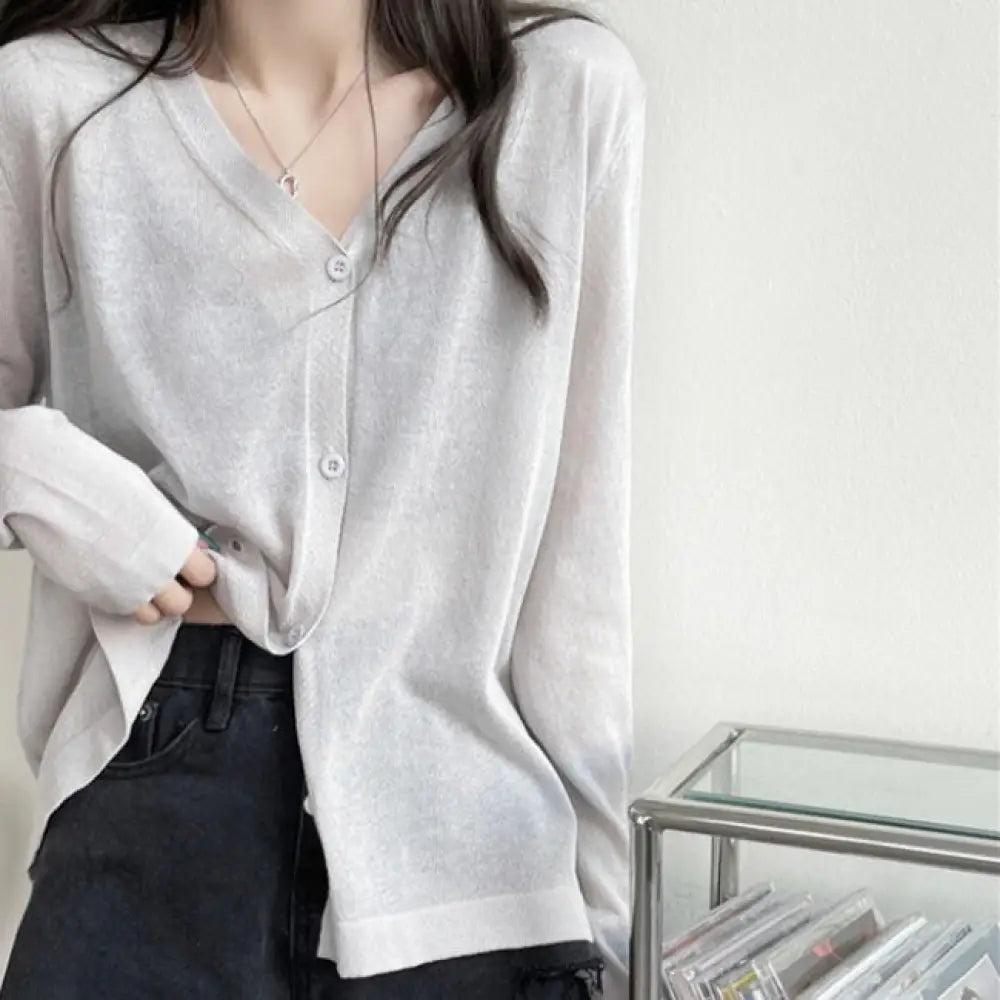 ID1575 カーディガン レディース Ｖネック 接触冷感 UV対策 UVカット vネックカーディガン 透感 サマーニット トッパーカーデ 速乾 涼しげな カーデ 羽織り アウター トップス 伸縮性 定番 羽織物  紫外線防止 春 夏