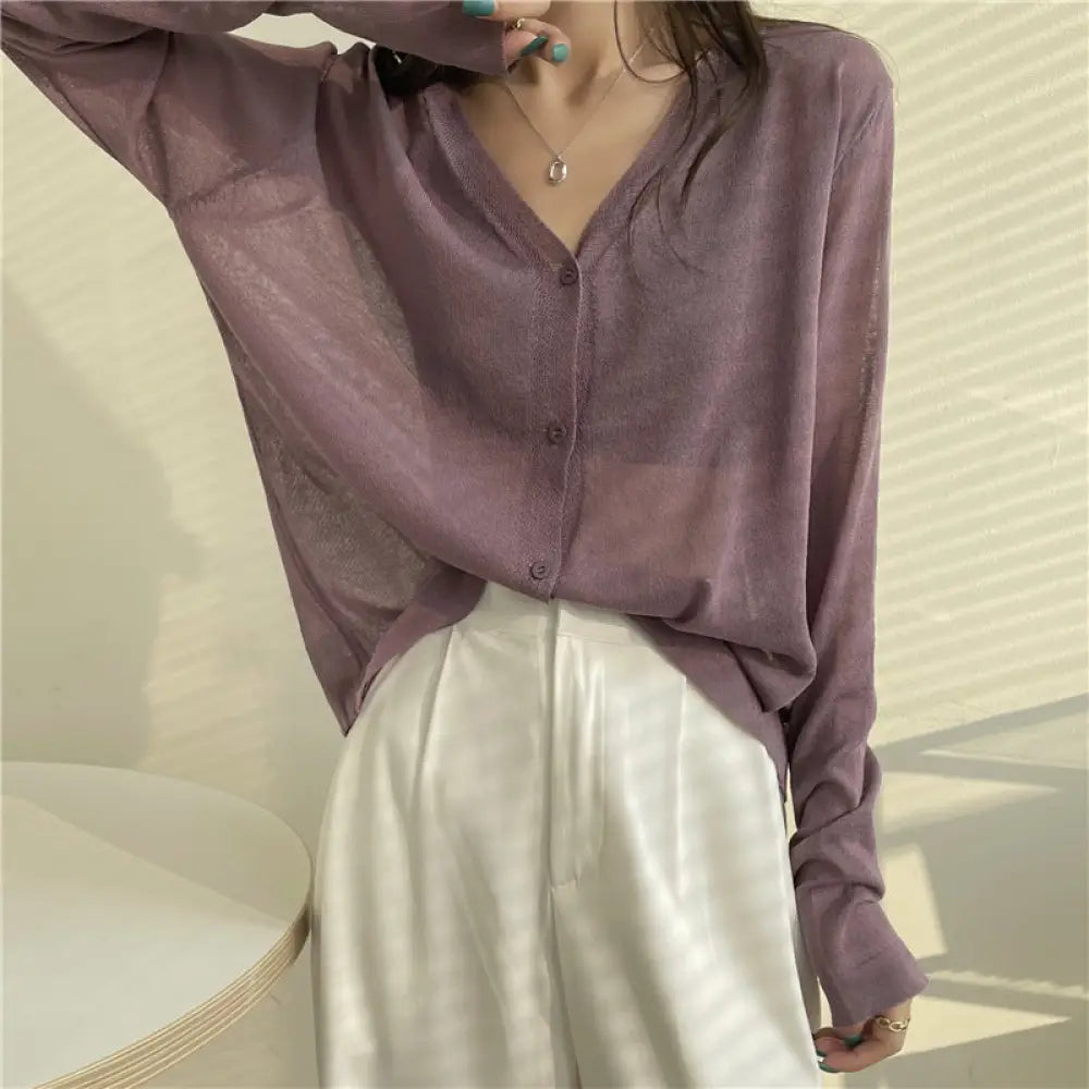 ID1575 カーディガン レディース Ｖネック 接触冷感 UV対策 UVカット vネックカーディガン 透感 サマーニット トッパーカーデ 速乾 涼しげな カーデ 羽織り アウター トップス 伸縮性 定番 羽織物 紫外線防止 春 夏