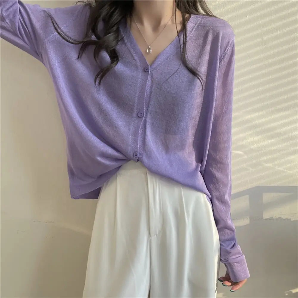 ID1575 カーディガン レディース Ｖネック 接触冷感 UV対策 UVカット vネックカーディガン 透感 サマーニット トッパーカーデ 速乾 涼しげな カーデ 羽織り アウター トップス 伸縮性 定番 羽織物 紫外線防止 春 夏