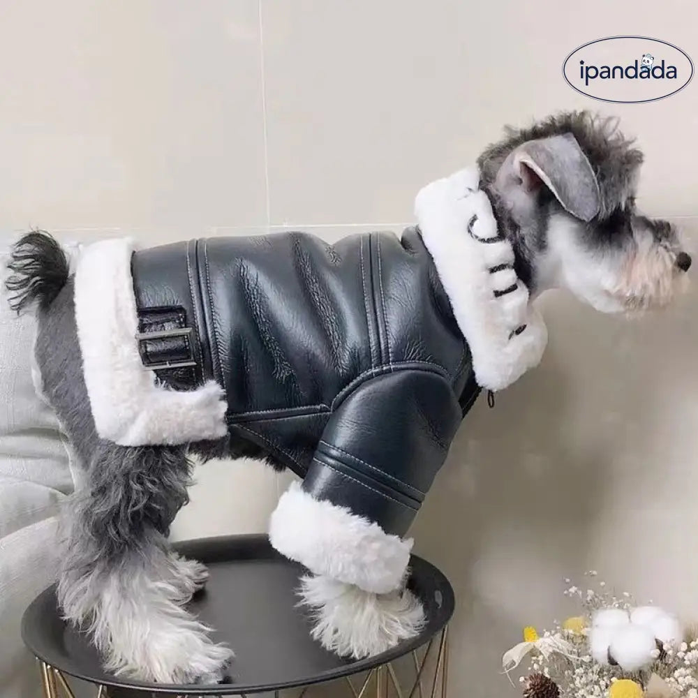 かっこいい 革ジャン風 アウター ジャケット アメカジ トップス ドッグウェア 犬服 秋冬物 小型犬 中型犬用 厚手 ペット用品＞ウェア