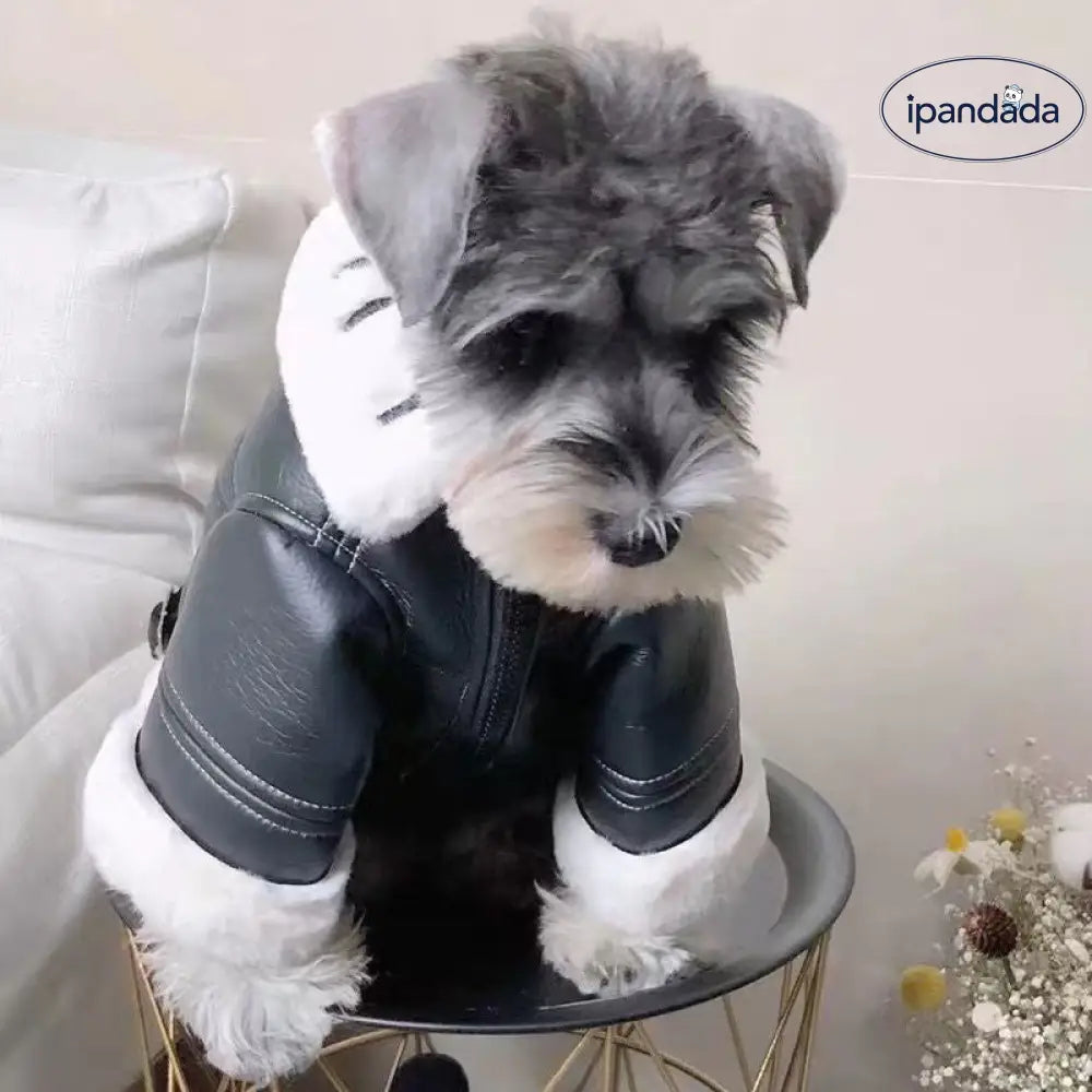 かっこいい 革ジャン風 アウター ジャケット アメカジ トップス ドッグウェア 犬服 秋冬物 小型犬 中型犬用 厚手 ペット用品＞ウェア