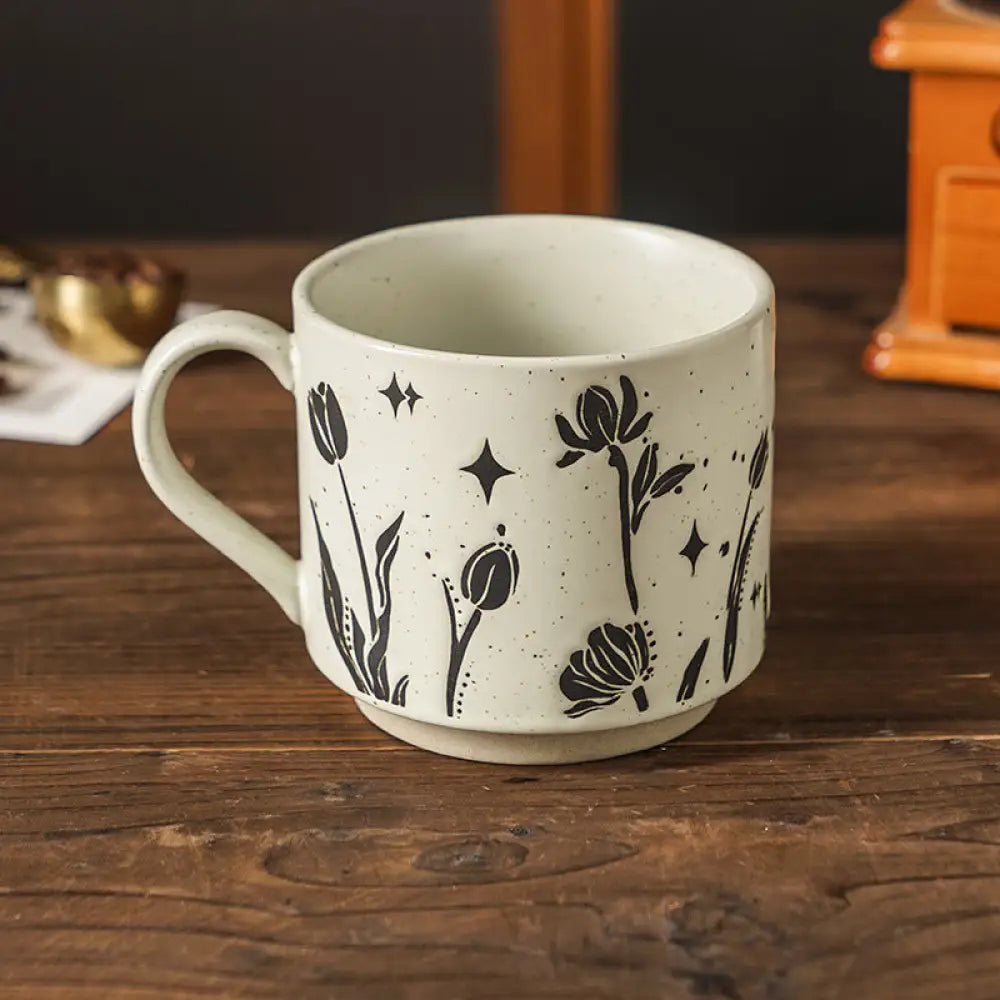 北欧風 カップ シンプル セラミックマグカップ アート調 レトロ コーヒーカップ 家庭用 コーヒーカップ ID3619 タイプ②