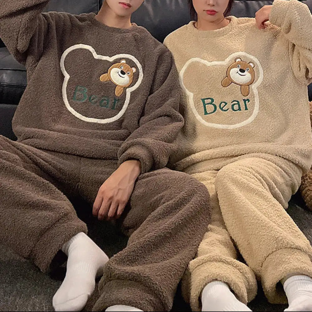 カップル 冬 フリース パジャマ レディース メンズ 厚手 保温 ルームウェア 防寒対策 レディース メンズ 彼女 彼氏 夫婦お揃い 新婚お祝い 記念日ID3202 コーディネート＞ペアルック