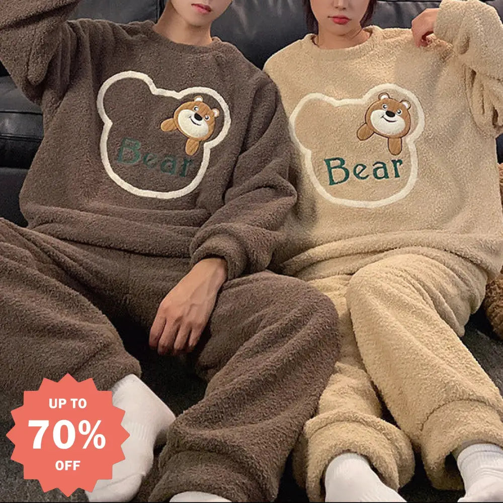 カップル 冬 フリース パジャマ レディース メンズ 厚手 保温 ルームウェア 防寒対策 レディース メンズ 彼女 彼氏 夫婦お揃い 新婚お祝い 記念日ID3202 コーディネート＞ペアルック