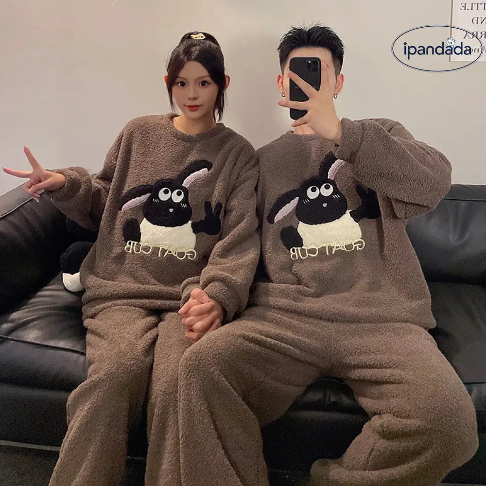 カップル 冬 フリース パジャマ レディース メンズ 厚手 保温 ルームウェア 防寒対策 レディース メンズ 彼女 彼氏 夫婦お揃い 新婚お祝い 記念日ID3202 コーディネート＞ペアルック