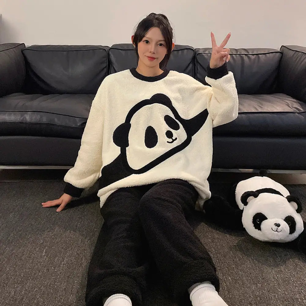 カップル 冬 フリース パジャマ レディース メンズ 厚手 保温 ルームウェア 防寒対策 レディース メンズ 彼女 彼氏 夫婦お揃い 新婚お祝い 記念日ID3202 タイプ⑤ / レディースＭ コーディネート＞ペアルック