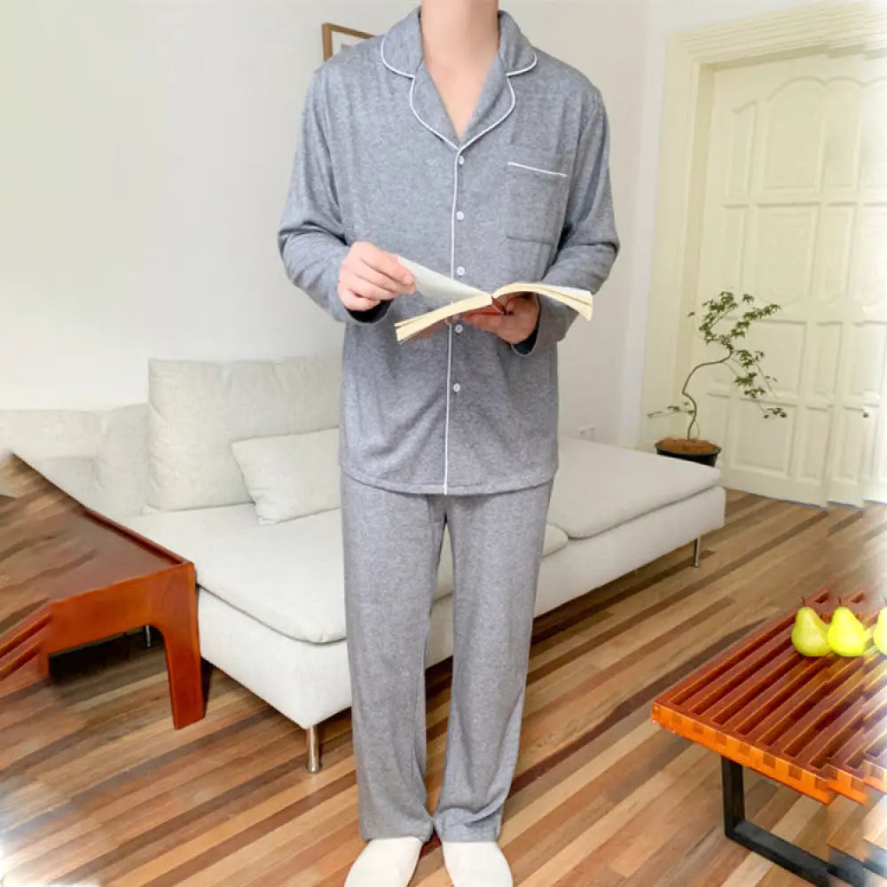 カップル ファッション パジャマ 部屋着 イン シンプル ハイエンド コットンガーゼ パジャマ 春秋 長袖 ホーム 服 メンズ / フリー カップル＞セットアップ