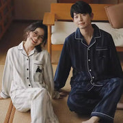 カップル 綿100％ ファッション パジャマ 部屋着 春秋 長袖 ホーム 上下セット ナイトウェア 寝間着 吸湿 通気 カップル＞セットアップ