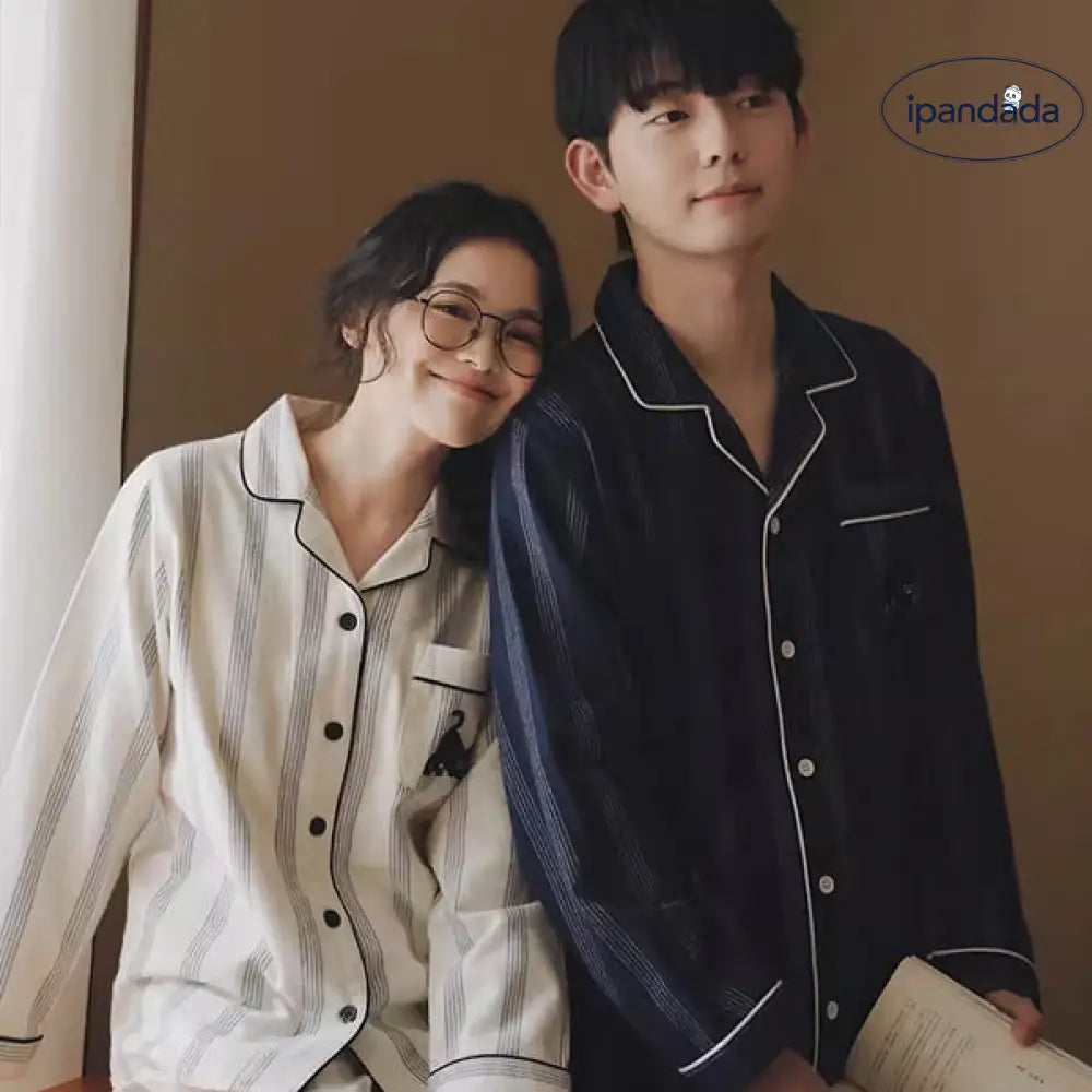 カップル 綿100％ ファッション パジャマ 部屋着 春秋 長袖 ホーム 上下セット ナイトウェア 寝間着 吸湿 通気 カップル＞セットアップ