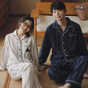 カップル 綿100％ ファッション パジャマ 部屋着 春秋 長袖 ホーム 上下セット ナイトウェア 寝間着 吸湿 通気 カップル＞セットアップ