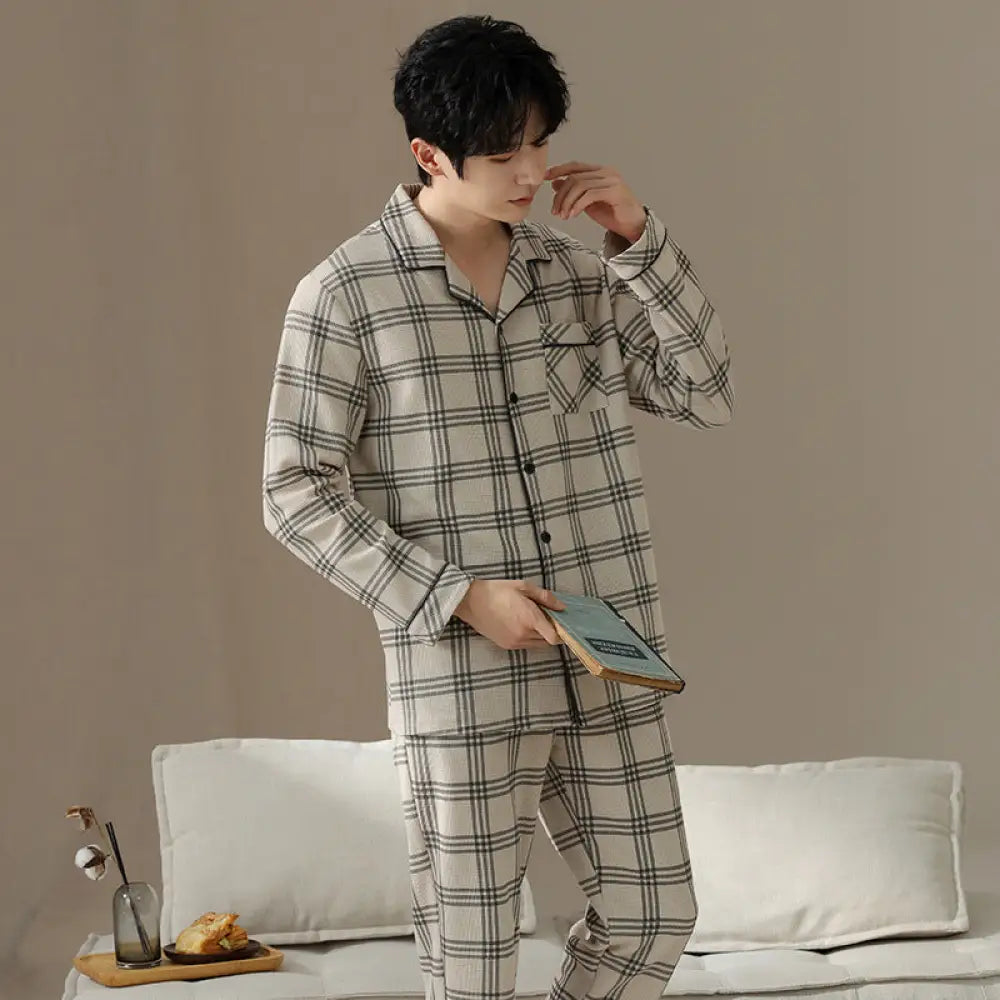カップル お揃い おしゃれ チェック パジャマ セット 長袖 ルームウェア カジュアル ゆったり 羽織れる 外出着 春秋 彼氏彼女 プレゼント 自宅カフェ デート 誕生日 記念日 ペアルック 部屋着 寛ぎ ID4088 写真通り