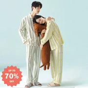 カップル お揃い ペアルック パジャマ 春 長袖 ルームウエア 上下セット 前開き 部屋着ドッグ柄 プレゼント 可愛い 柔らかい カップル＞セットアップ