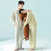 カップル お揃い ペアルック パジャマ 春 長袖 ルームウエア 上下セット 前開き 部屋着ドッグ柄 プレゼント 可愛い 柔らかい カップル＞セットアップ