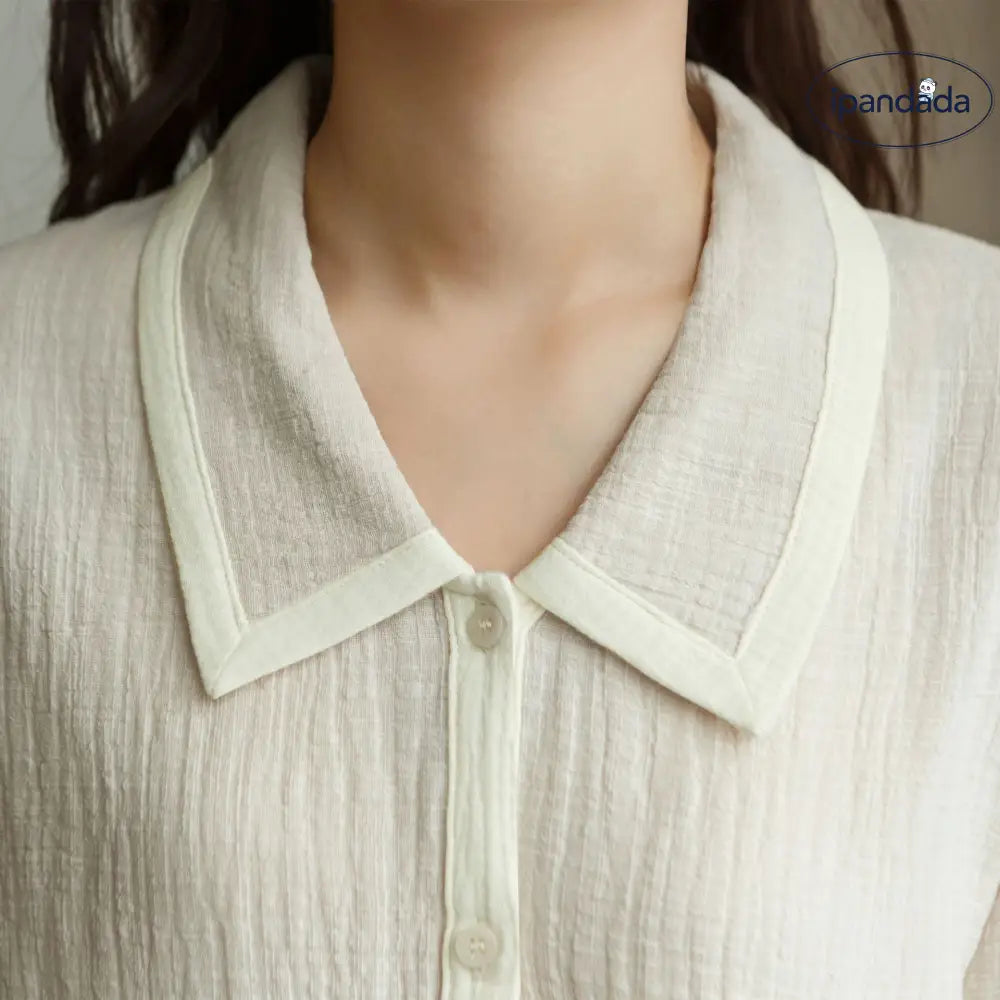 カップル パジャマ 春秋 シーズン 長袖 コットン 襟付き ルームウェア ロングパンツ セット 男女 2点セット 柔らかい カーディガン ID2595