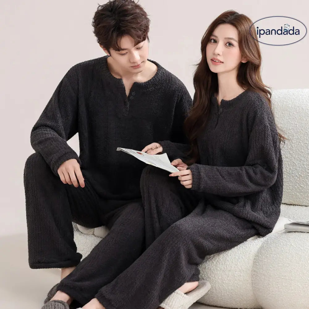 カップル パジャマ 冬 レディース 厚手 フリース 秋冬 外出可能 メンズ コーラルフリース ルームウェア セット ID2960