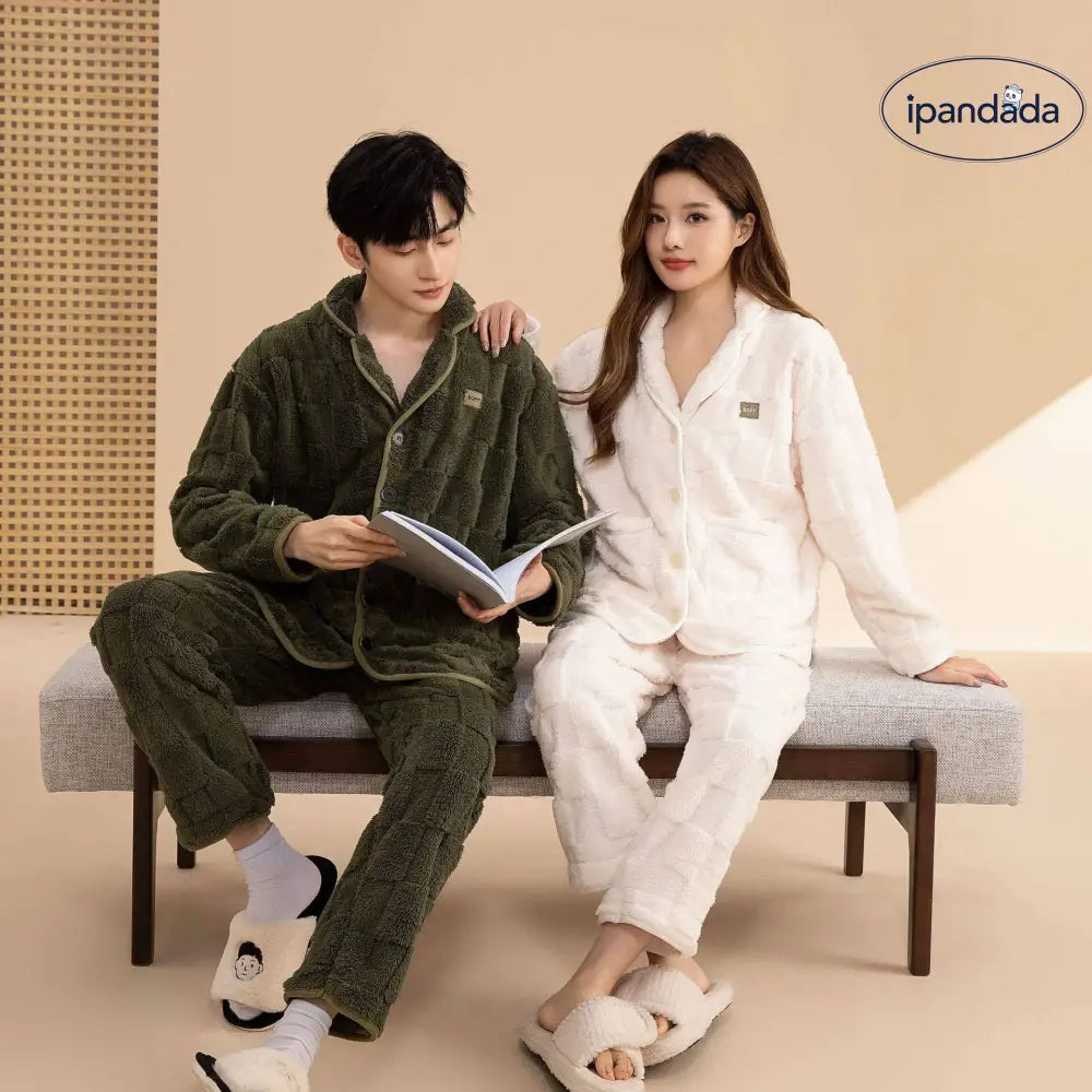 カップル パジャマ 厚手 ゆったり セット かわいい 秋冬 サンゴ フリース レディース モコモコ ルームウェア 保温 ID2676