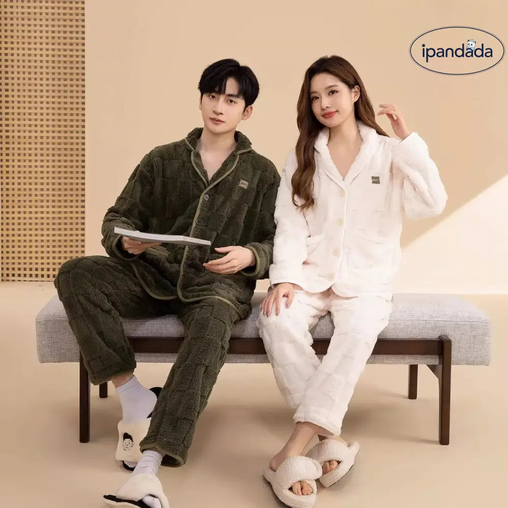 カップル パジャマ 厚手 ゆったり セット かわいい 秋冬 サンゴ フリース レディース モコモコ ルームウェア 保温 ID2676