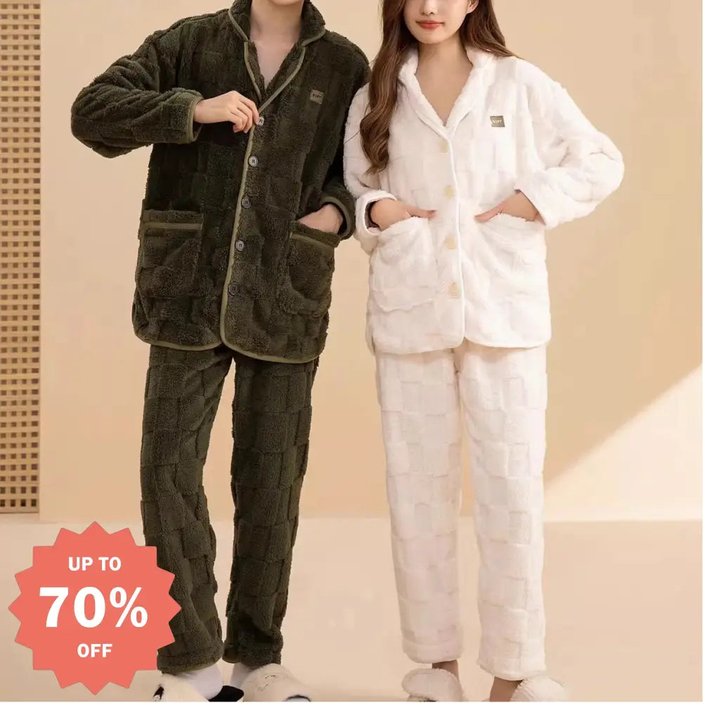 カップル パジャマ 厚手 ゆったり セット かわいい 秋冬 サンゴ フリース レディース モコモコ ルームウェア 保温 ID2676