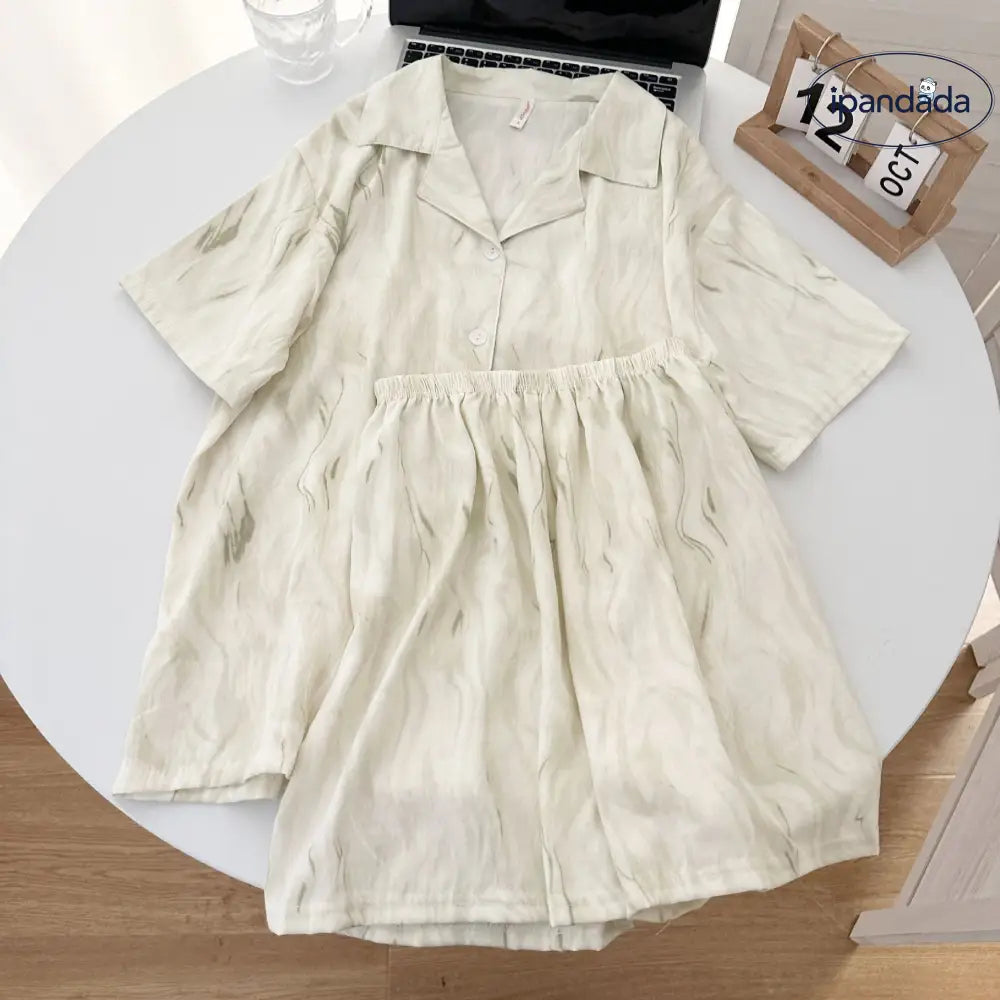 ID687 カップル パジャマ 綿 新作 夏 ストライプ カーディガン ショートパンツ ゆったり ルームウェア おそろい メンズ レディース セット 吸汗 速乾 おしゃれ カップル＞セットアップ