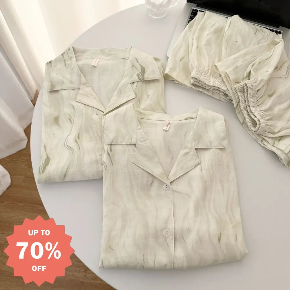 ID687 カップル パジャマ 綿 新作 夏 ストライプ カーディガン ショートパンツ ゆったり ルームウェア おそろい メンズ レディース セット 吸汗 速乾 おしゃれ 写真通り（2点セット） / レディースＭ カップル＞セットアップ