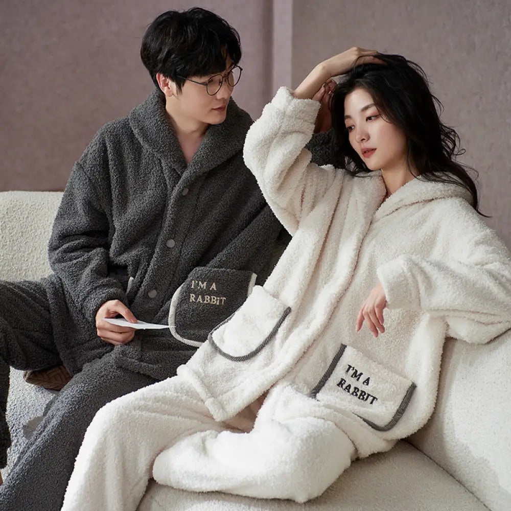 カップル パジャマ 秋冬 クラウド フリース レディース 冬 珊瑚フリース 大サイズ ジャカード メンズ ホームウェア セットアップ 暖かい 柔らかい 保温 快適 おしゃれ ルームウェア ID3184 タイプ② / レディースＭ