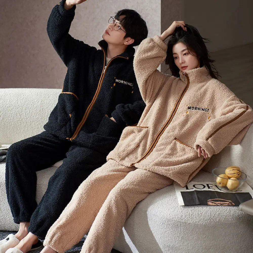 カップル パジャマ 秋冬 クラウド フリース レディース 冬 珊瑚フリース 大サイズ ジャカード メンズ ホームウェア セットアップ 暖かい 柔らかい 保温 快適 おしゃれ ルームウェア ID3184 タイプ④ / レディースＭ