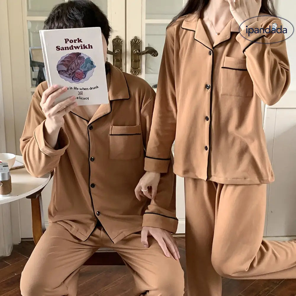 カップル パジャマ レディース 春秋 冬用 保温 ルームウェア 薄手 快適 メンズ 大きいサイズ 外出用 セット ID2680