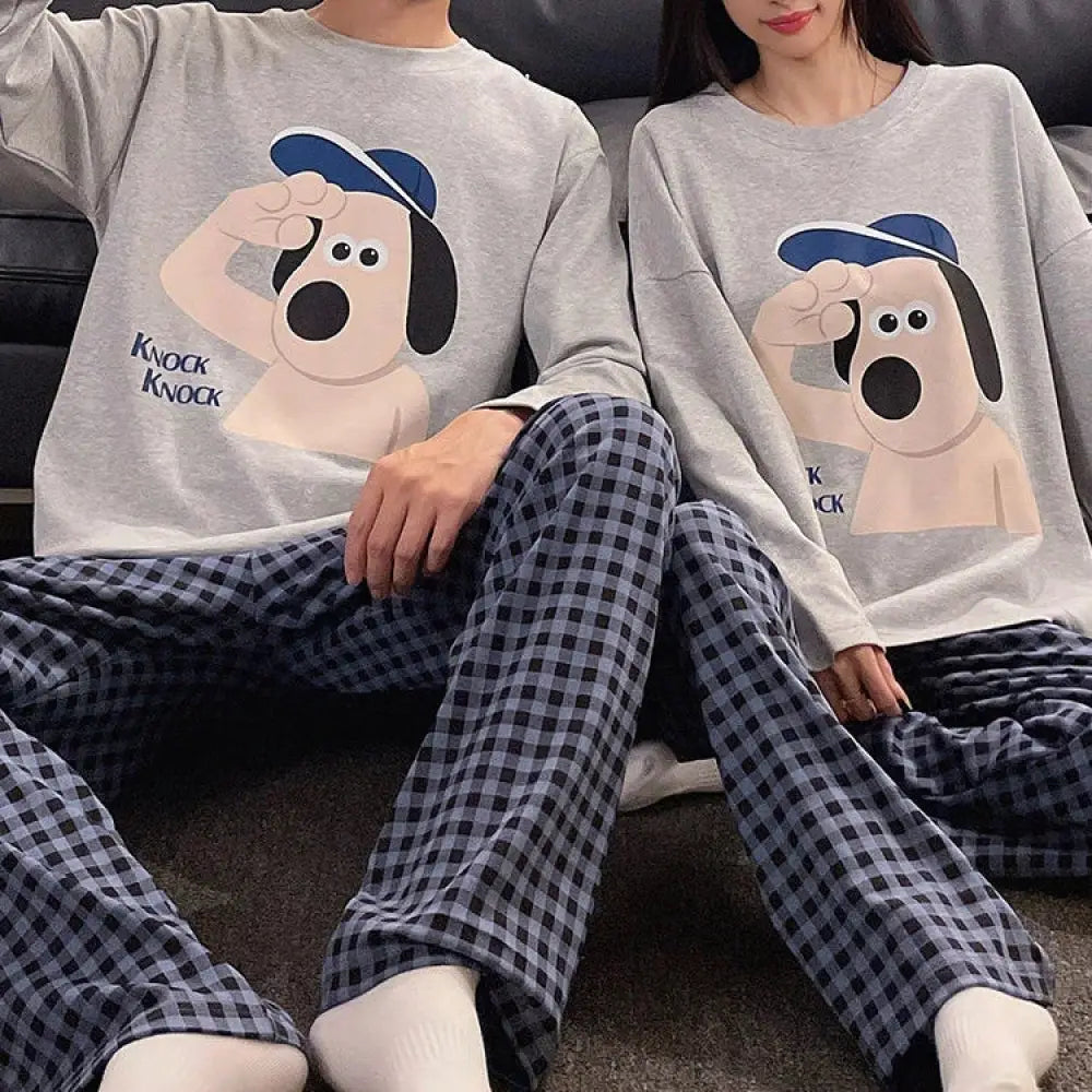 カップル パジャマ レディース 春秋用 長袖 長パンツ カートゥーン かわいい スヌーピー メンズ ルームウェア セットアップ ID3841 タイプ⑥ / レディースＭ