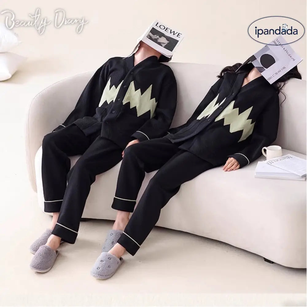 カップル パジャマ レディース 冬季 エアコットン 中綿 厚手 長袖 メンズ セットアップ カーディガン 和風 春秋 ルームウェア ID2622