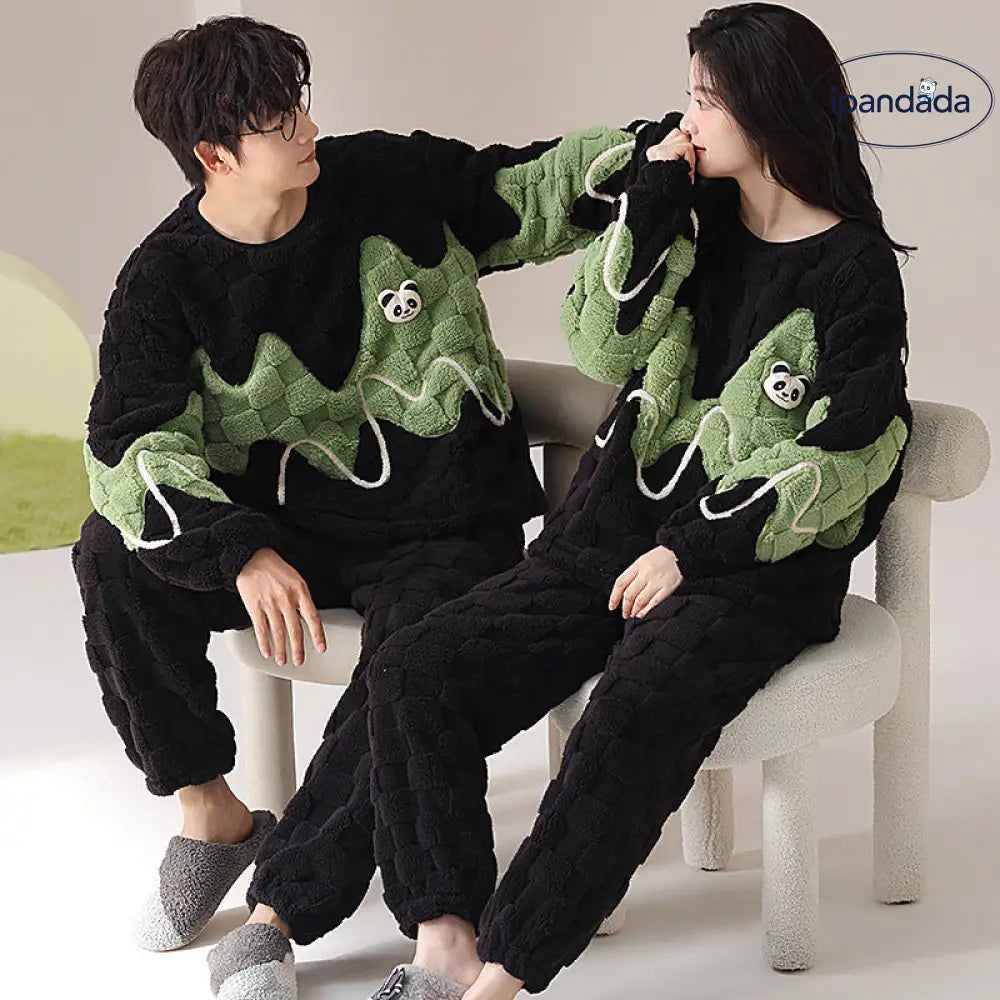 カップル パジャマ 秋冬 厚手 保温 おしゃれ ガールズスタイル セットアップ ID3776