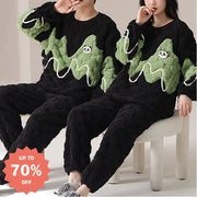 カップル パジャマ 秋冬 厚手 保温 おしゃれ ガールズスタイル セットアップ ID3776