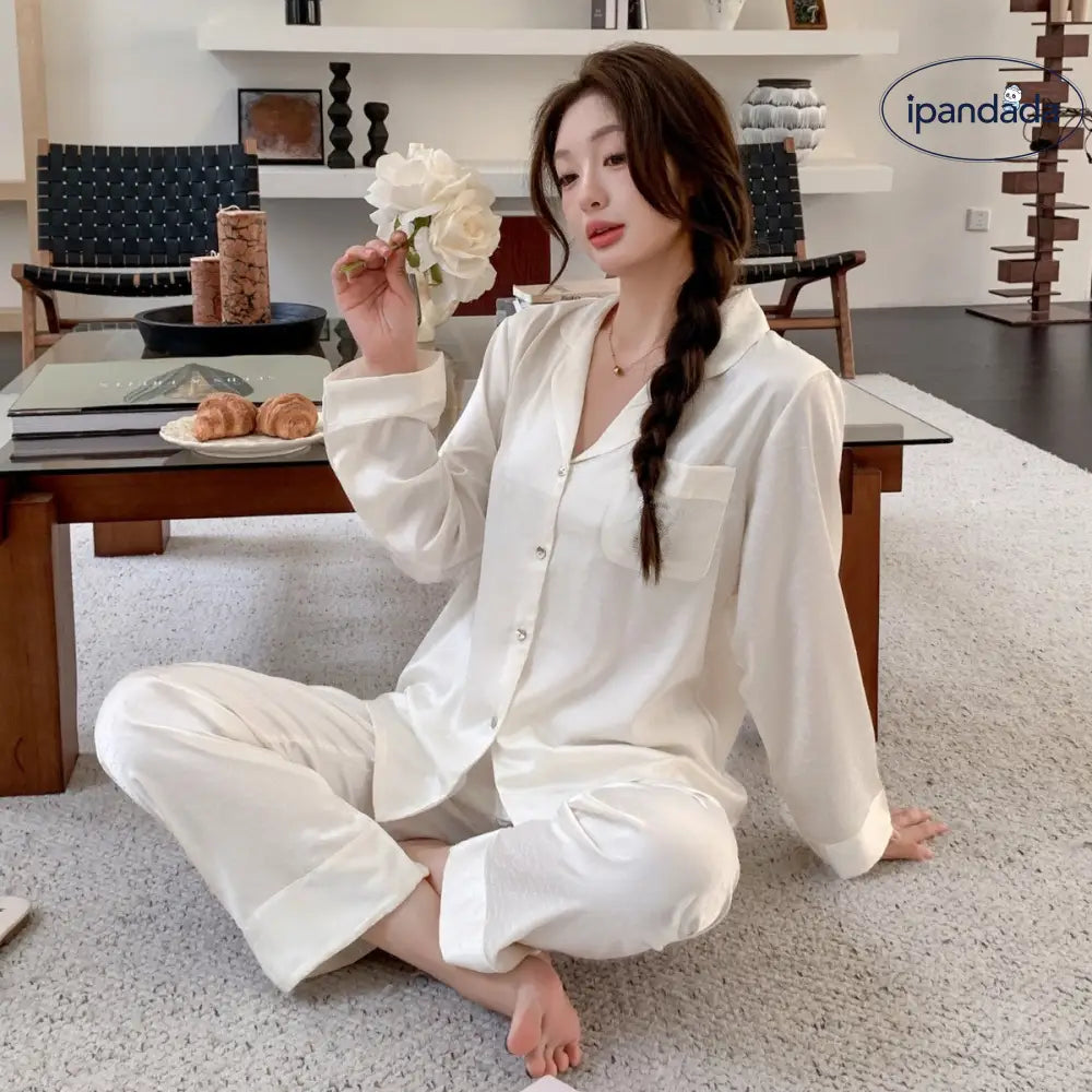 カップル パジャマ セット シンプル ルームウェア 男女兼用 長袖 部屋着 2点セット メンズ レディース 高級感 ID4191